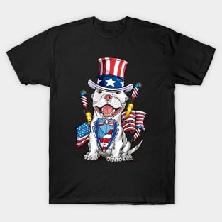 CUTE DOG PITBULL PROUD AMERICA T-Shirt